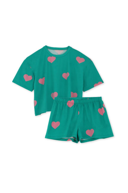 PYJAMA COTON BIO BIG LOVE GREEN